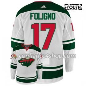 Adidas Maillot de Hockey Minnesota Wild MARCUS FOLIGNO 17 Blanc Authentic - Enfant